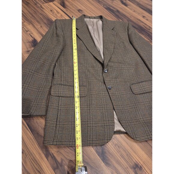 Stafford Lambswool Blazer Sz 43R Check Tweed Plaid Sport Coat - Picture 13 of 15